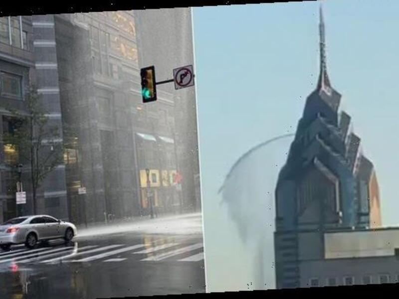 hundreds in the city watched in amazement the steady stream of water with several filming the bizarre incident. (Twitter/@PQScientist)