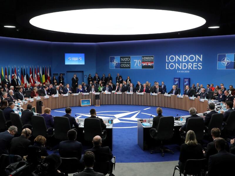 NATO heads of state attend the plenary session of the NATO summit at the Grove hotel in Watford, northeast of London on December 4, 2019. ludovic MARIN / POOL / AFP