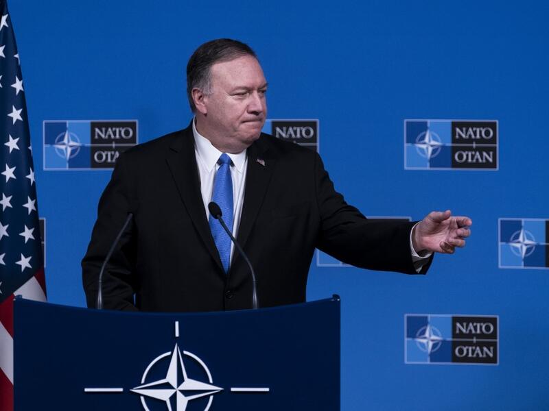 US Secretary of State Mike Pompeo speaks during a press conference as part of a Foreign Ministers meeting at the NATO (North Atlantic Treaty Organization) headquarters in Brussels. (AFP/ File Photo)