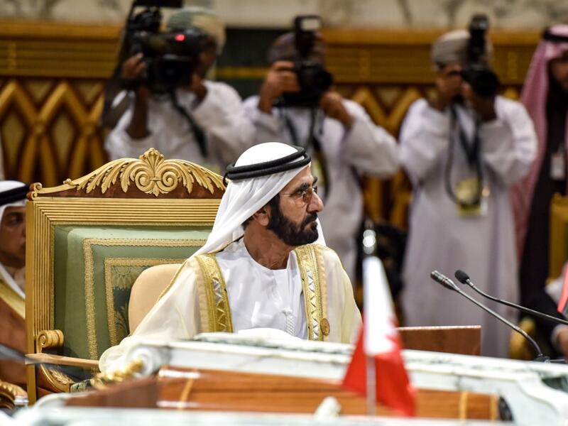 Mohammed bin Rashid Al-Maktoum, Vice President and Prime Minister of the United Arab Emirates, and ruler of the Emirate of Dubai, attends a session of the 40th Gulf Cooperation Council (GCC) summit held at the Saudi capital Riyadh on December 10, 2019. Fayez Nureldine / AFP