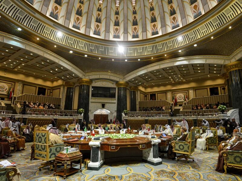 This picture taken on December 10, 2019 shows a general view of a session of the Gulf Cooperation Council (GCC) summit held in the Saudi capital Riyadh. Fayez Nureldine / AFP