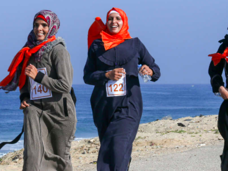 Women runners in Gaza (AFP File Photo) 
