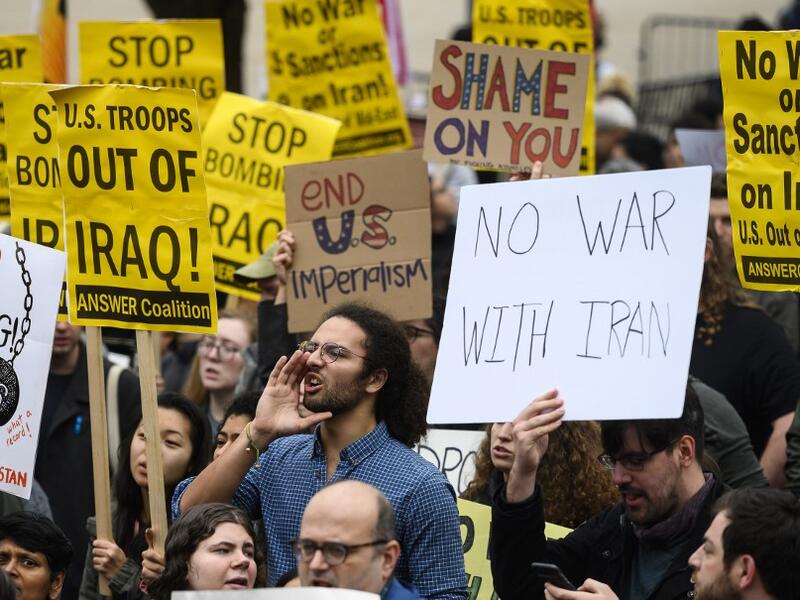 Demonstrators are protesting the US drone attack which killed Iran's Major General Qasem Soleimani in Iraq on January 3, a dramatic escalation in spiralling tensions between Iran and the US, which pledged to send thousands more troops to the region. ANDREW CABALLERO-REYNOLDS / AFP