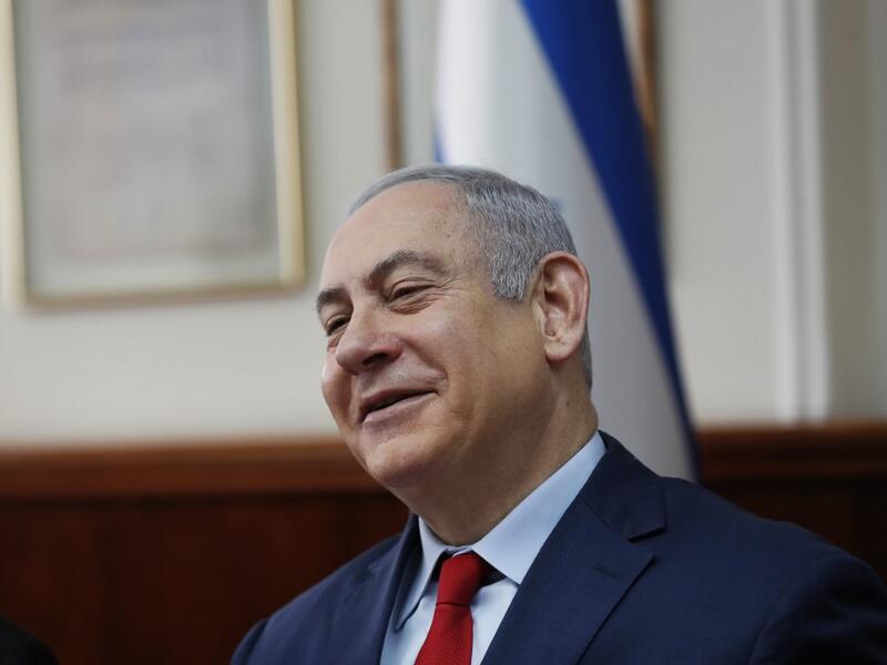 Israel's Prime Minister Benjamin Netanyahu attends the weekly cabinet meeting in Jerusalem on January 5, 2020. RONEN ZVULUN / POOL / AFP