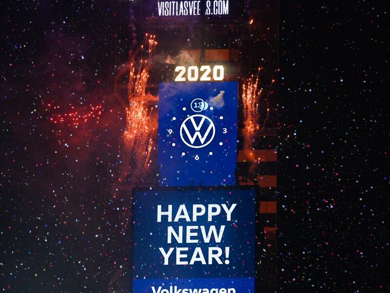 view of the fireworks during the Times Square New Year's Eve 2020 Celebration on December 31, 2019 in New York City. Noam Galai/Getty Images/AFP