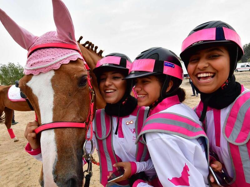 The Pink Caravan Ride, a UAE-based initiativeseeks to raise awareness of self-examination for breast cancer. AFP