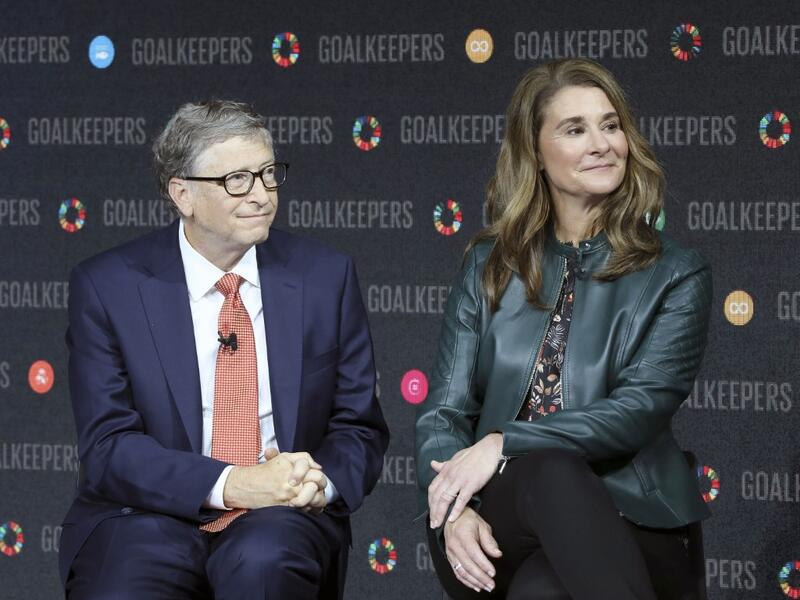 In this file photo taken on September 26, 2018 Bill Gates and his wife Melinda Gates introduce the Goalkeepers event at the Lincoln Center in New York. AFP
