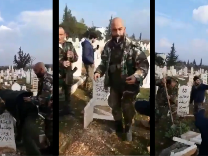 Outrageous Video Shows Assad Forces Destroying Tombs in Idlib Amid Online Shock