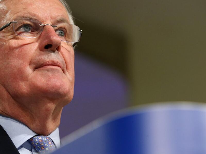 European Commission's Head of Task Force for Relations with Britain Michel Barnier gives a press conference as he reports on the first round of EU-Britain negociations at the EU headquarters in Brussels on March 5, 2020. François WALSCHAERTS / AFP