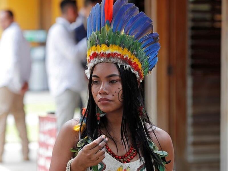 The doctor's infection is the first confirmed case of the virus directly present in an indigenous village. Pictured: a woman from the Tikuna tribe (Shutterstock) 