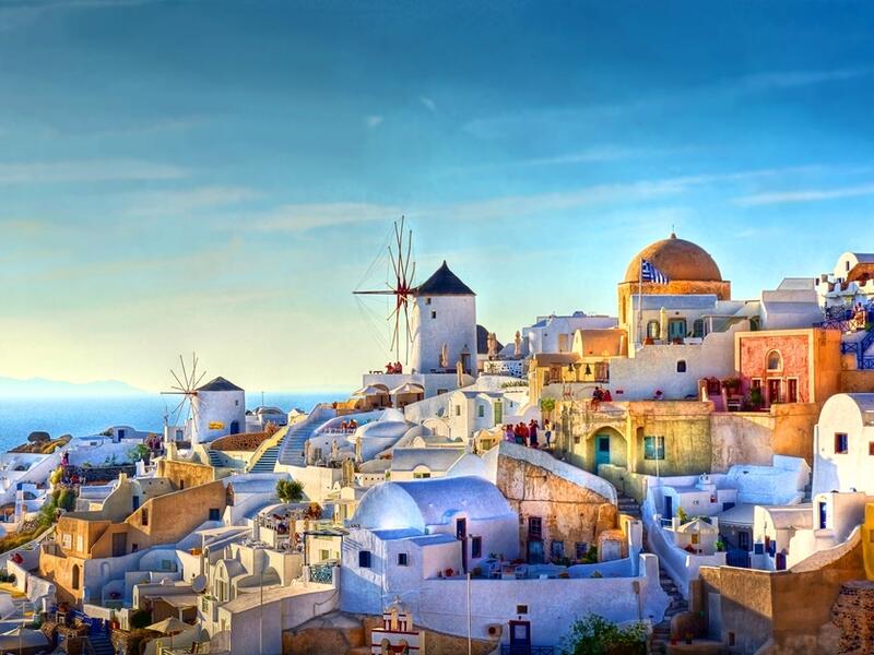 The famous view over the village of Oia at the Island Santorini, Greece (Shutterstock)