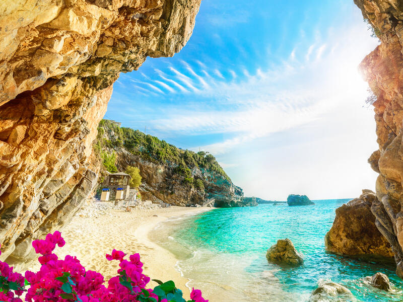 Beautiful view over the sea beach in Corfu island, Pelion, Mylopotamos, Greece (Shutterstock)