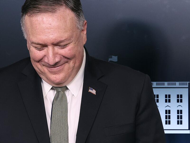 U.S. Secretary of State Mike Pompeo attends the coronavirus task force briefing in the Brady Press Briefing Room at the White House on April 08, 2020 in Washington, DC. President Trump vowed to hold back funding for the World Health Organization at the briefing, accusing the organization of having not been aggressive enough in confronting the virus, but later walked those comments back saying he had been misquoted, according to published reports. Chip Somodevilla/Getty Images/AFP CHIP SOMODEVILLA / GETTY IM