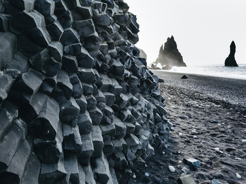 Basalt Columns, Black Sand Beach, Iceland, Vik (Shutterstock)