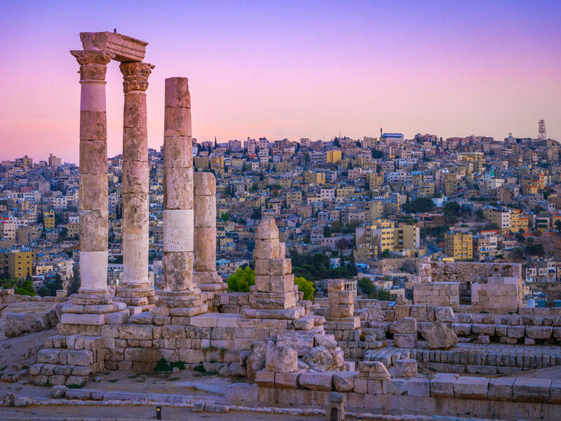 Roman ruins in the middle of the ancient citadel park in the center of Amman. (Shutterstock/ File Photo)
