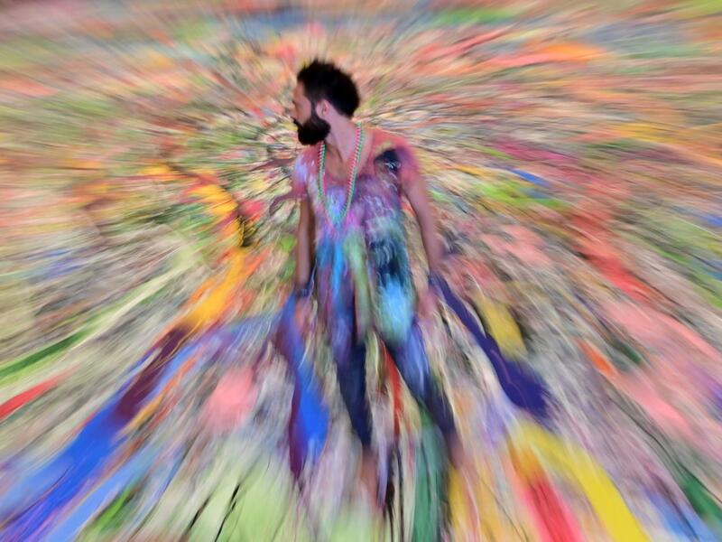 The gigantic artwork is part of his project 'Humanity Inspired' and with it he hopes to raise 30 million USD to fund health and education initiatives for children living in poverty worldwide. GIUSEPPE CACACE / AFP