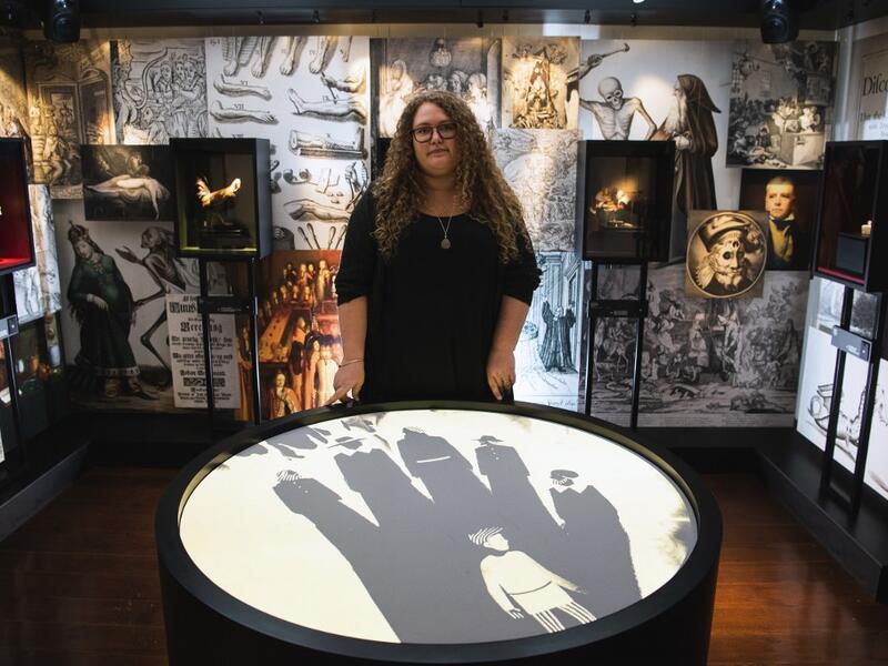 Louise Hauberg Lindgaard is pictured at the HEX!, a museum of Witch Hunt, on October 1, 2020 in Ribe, Denmark. Located in the home of a former witch hunter, the Hex! Museum of Witch Hunt sheds light on how a fear of witches led to persecutions that swept across Denmark and Europe in the 16th and 17th centuries. Jonathan NACKSTRAND / AFP