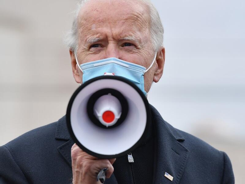 Democratic presidential candidate Joe Biden speaks at Canvas Kick Off at the carpenters Union in Scranton, Pennsylvania on November 3, 2020. The US started voting Tuesday in an election amounting to a referendum on Donald Trump's uniquely brash and bruising presidency, which Democratic opponent and frontrunner Biden urged Americans to end to restore "our democracy." Angela Weiss / AFP