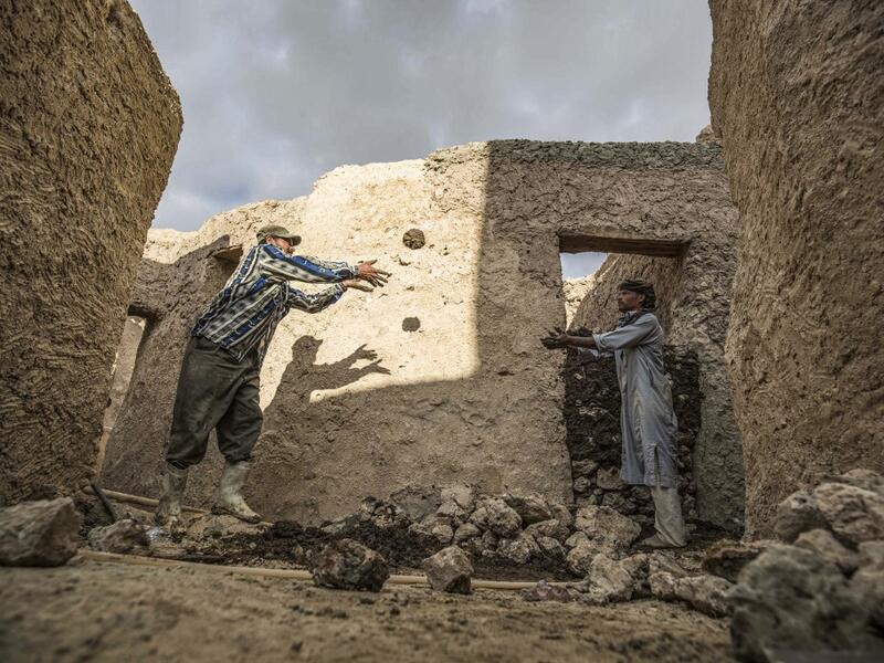 After it was worn away by erosion, and then torrential rains in 1926, the European Union and Egyptian company Environmental Quality International (EQI) from 2018 sought to restore the building, at a cost of over $600,000.  Khaled DESOUKI / AFP