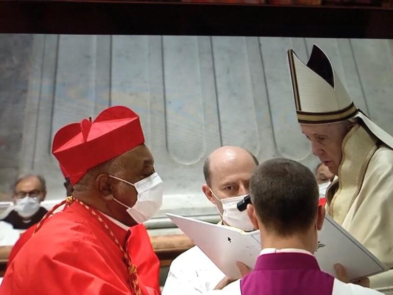 Pope Francis creates Wilton Gregory as the first Black cardinal in the United States, at consistory in St Peter’s Basilica, Nov. 28. (Twitter)