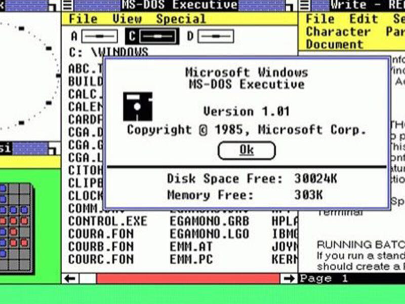 8. First version of Microsoft Windows: