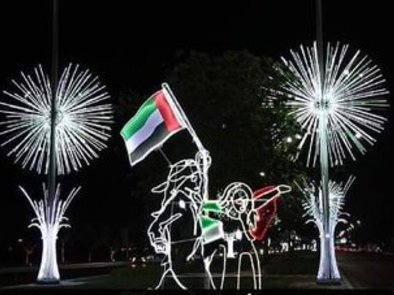 Roads Decorated for the UAE National day. (Twitter)