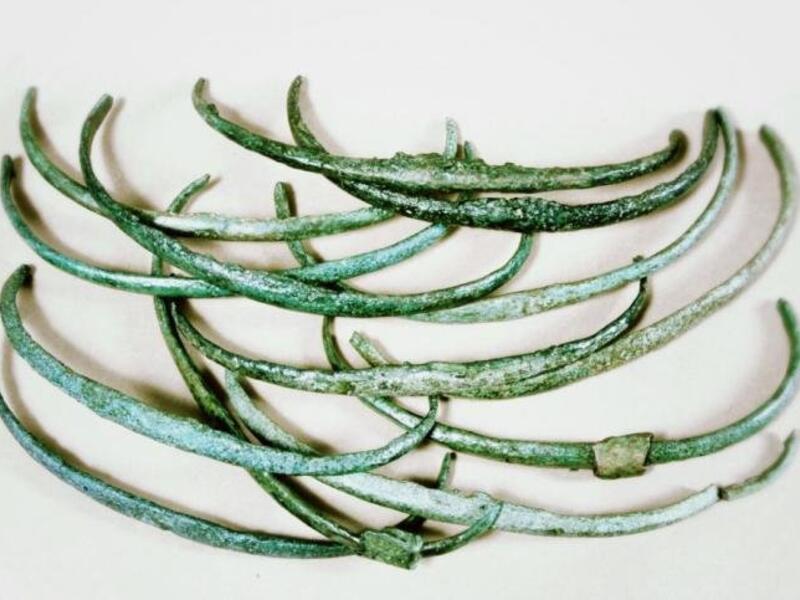 Bronze ribs, pictured, as well as rings, axe blades and other objects, suggest people in Central Europe were using standardized currency at the end of the Early Bronze Age. Photo by M.H.G. Kuijpers