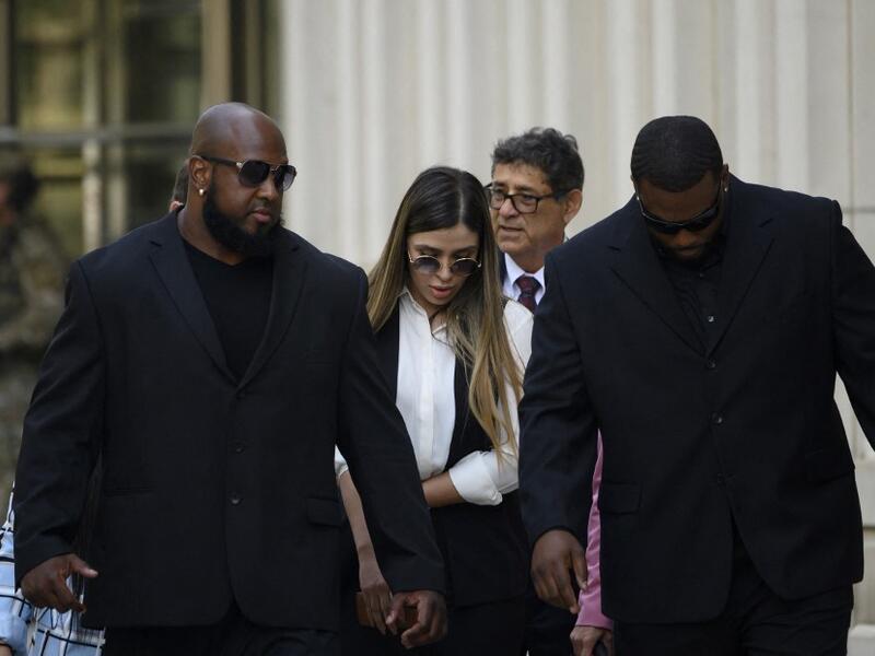 Emma Coronel Aispuro, 31, faces charges of conspiracy to traffick cocaine, methamphetamine, heroin and marijuana for importation into the United States, it said.  Johannes EISELE / AFP