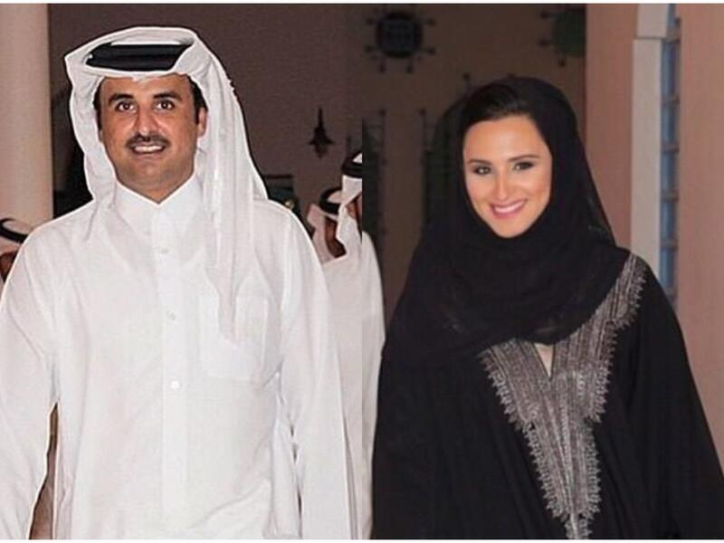 الشيخ تميم مع زوجته الشيخة جواهر 