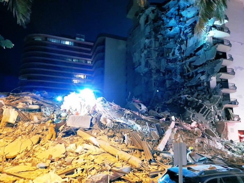 A building partially collapsed in the Miami