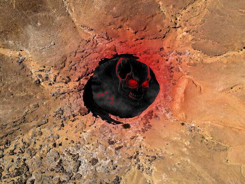 Well of Hell is a huge-deep hole in the desert of Al-Mahra province in Yemen