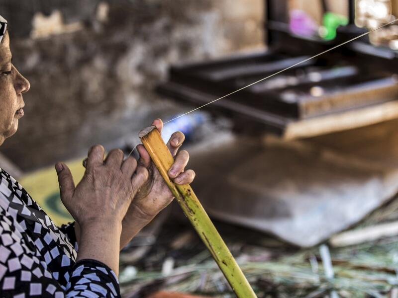 papyrus craft still common in the village of Al-Qaramus