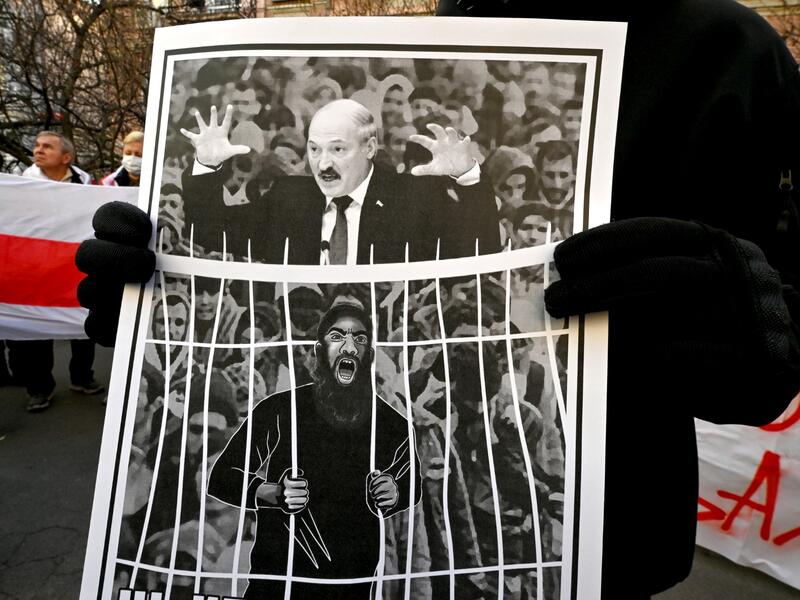 Migrants near the Belarus-Polish border