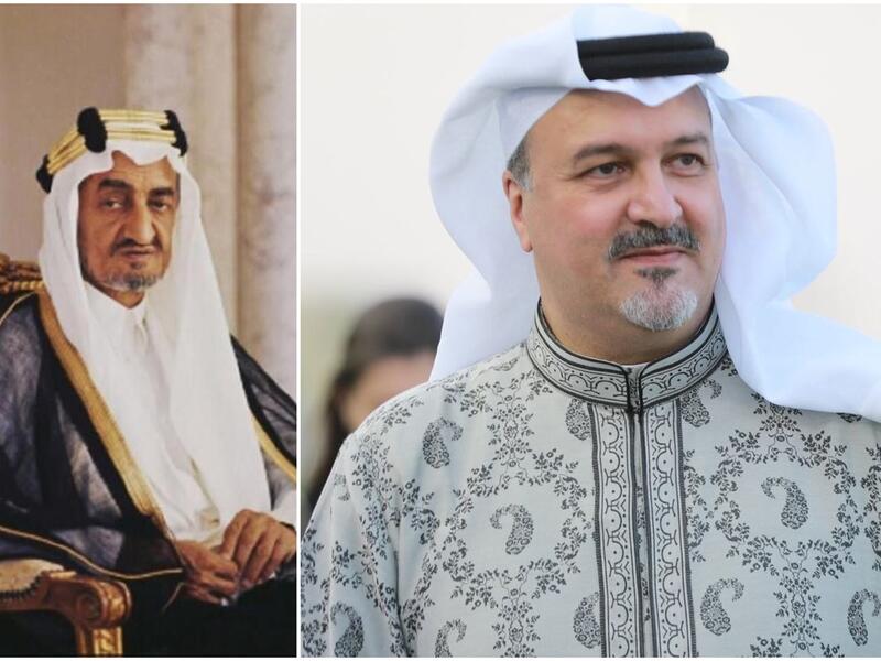 الملك فيصل والأمير بندر بن خالد الفيصل