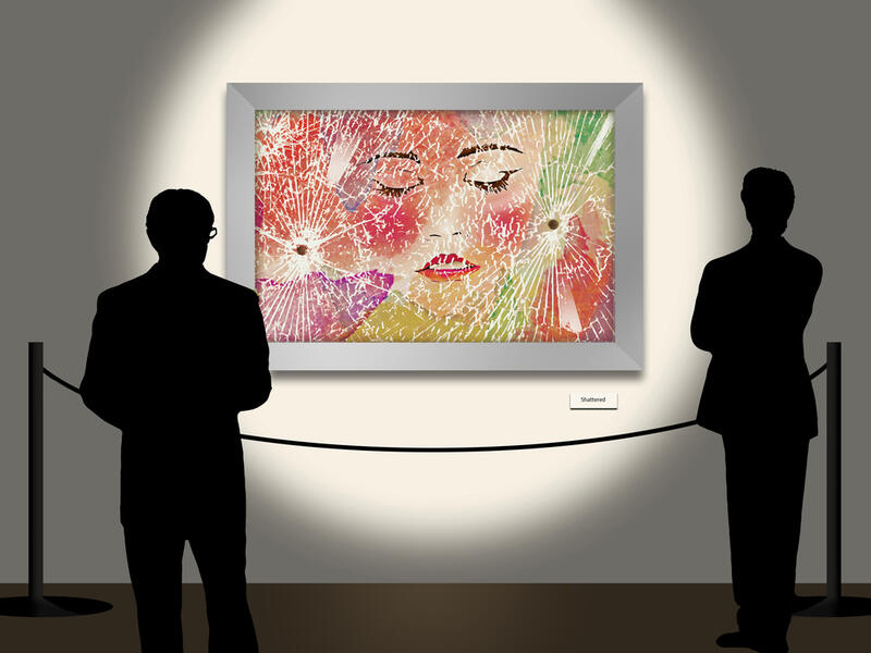Artwork was defaced by the guard who worked for a private security firm