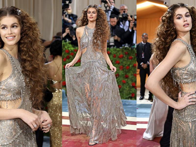 Kaia Gerber in Alexander McQueen.