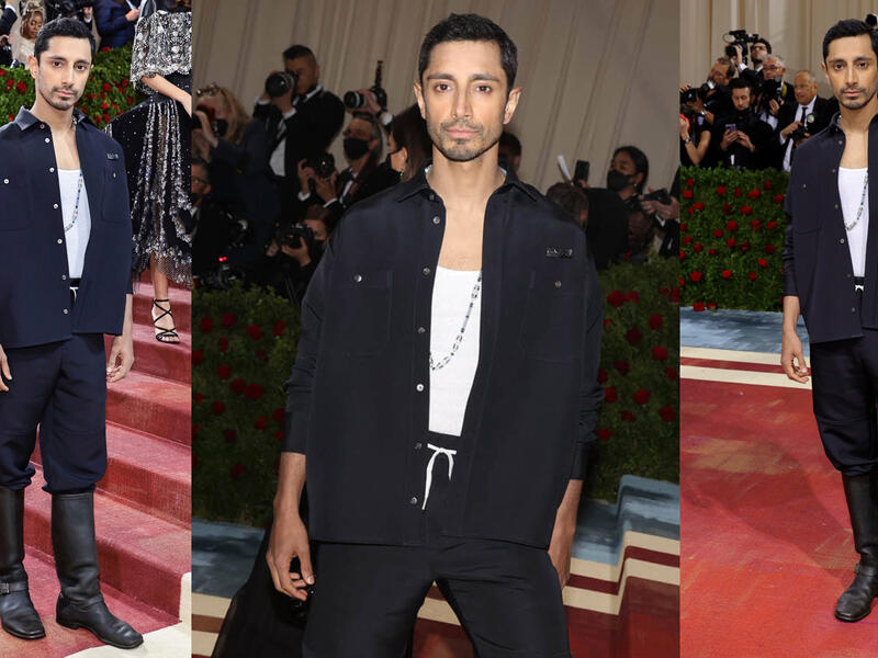 Riz Ahmed in 4S Designs and Cartier.