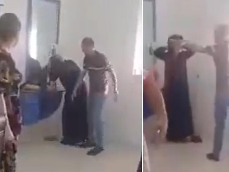 رجل يلكم زوجته بعنف لدخولها صالون تجميل في تركمانستان