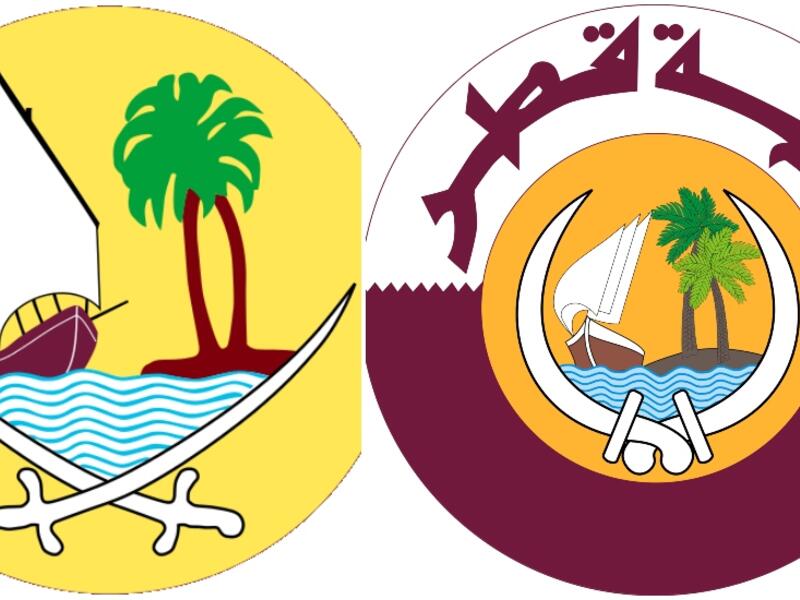 عدد المرات التي غيرت فيه قطر شعارها: 4 مرات، الأولى عام 1966، والثانية عام 1973، والثالثة عام 1976، واستمر ذلك الشعار لأطول فترة، حيث لم يتم تغيير إلا في 2022.