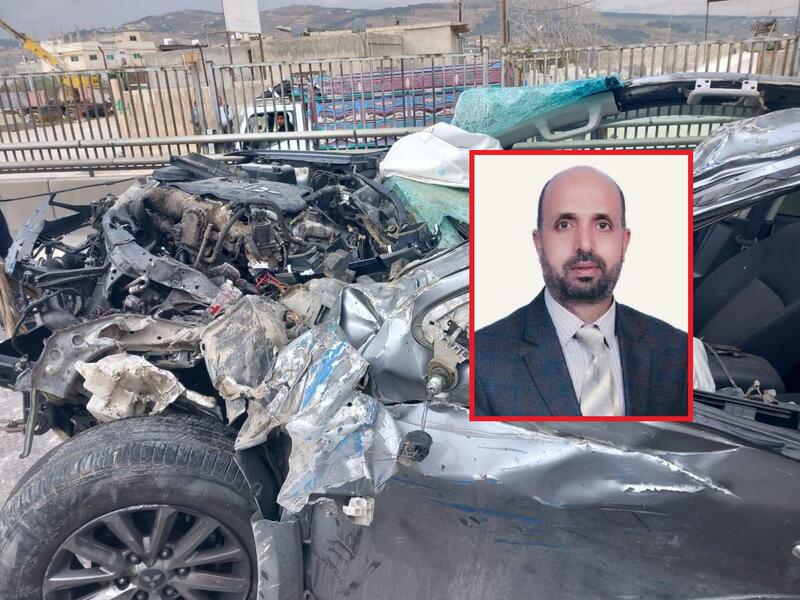 مركبة عامر الزبون رئيس بلدية باب عمان عقب الحادث