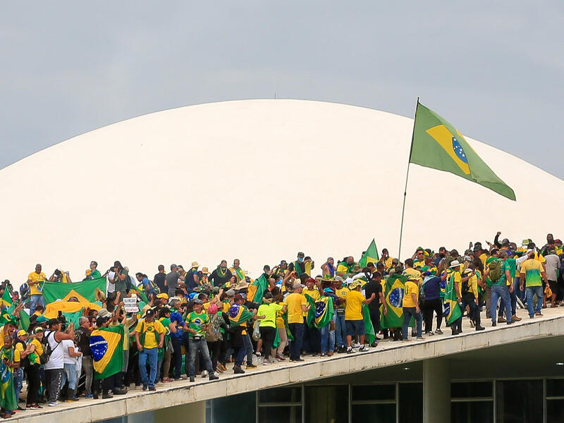 Supporters of Brazilian former President Jair Bolsonaro invade the National Congress