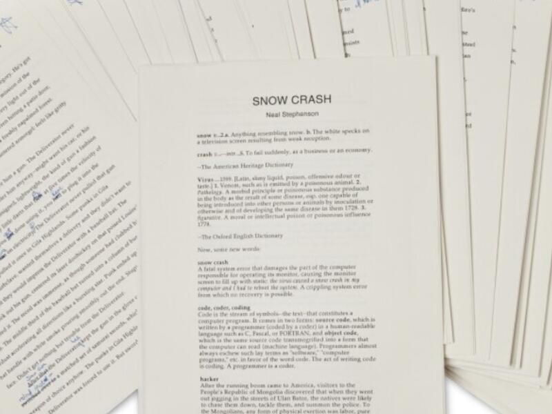 المخطوطة الأصلية لرواية Snow Crash في المزاد
