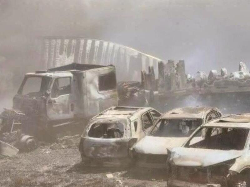 جانب من الحادث المروع الكبير 