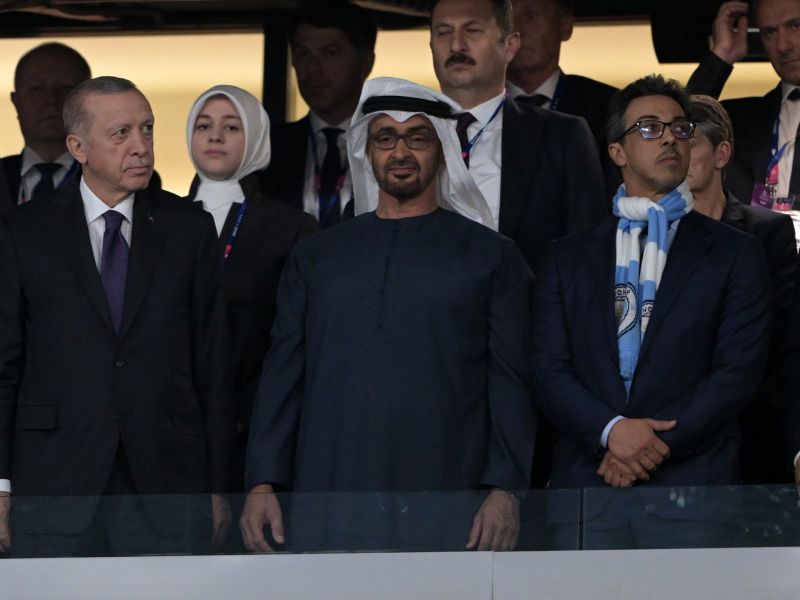Recep Tayyip Erdogan and Mohamed bin Zayed al-Nahyan 