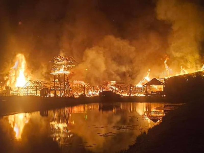 Waterfront City Fire in Thailand
