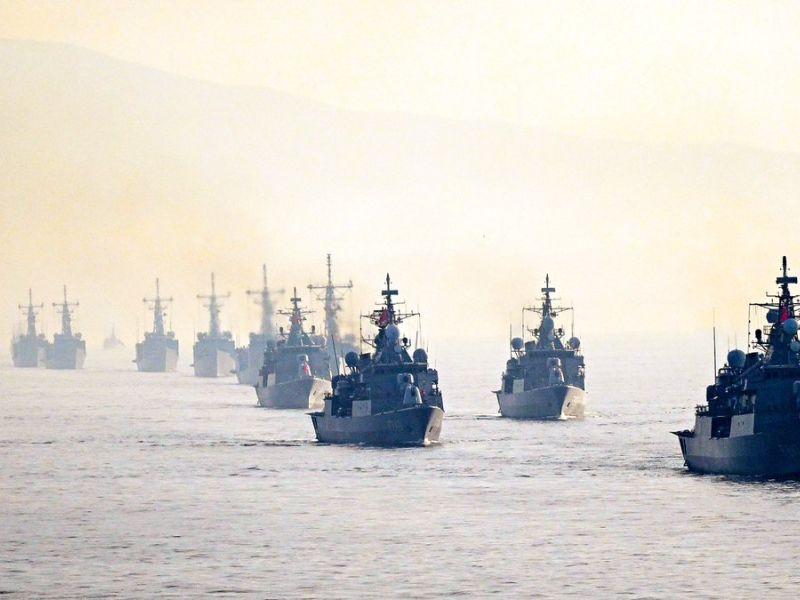 procession of 100 warships