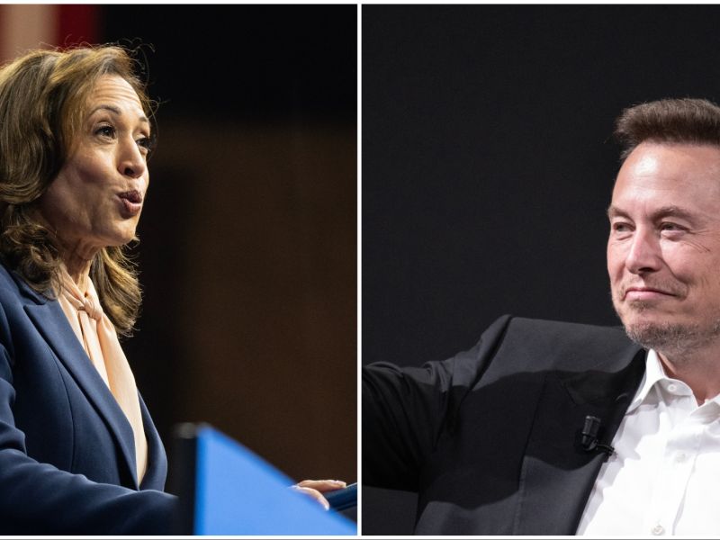 Elon Musk and Kamala Harris