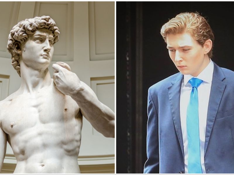 Barron Trump and Michelangelo's sculpture