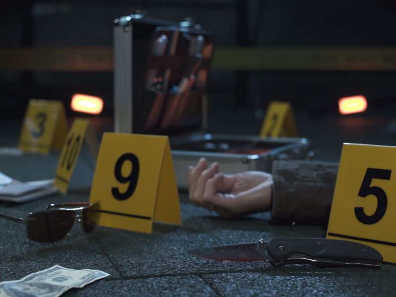 Crime scene of drug dealer murder