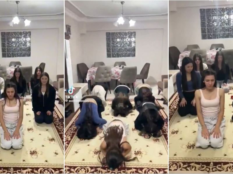 Turkish women mock Islamic prayers